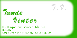 tunde vinter business card